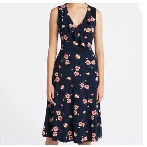 Fortune + Ivy Elegant Floral Maxi Dress in Navy and Pink Size Medium